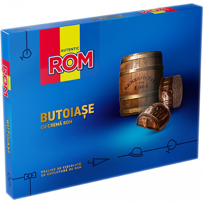 PRALINE BUTOIASE CU CREMA DE ROM 126 G PRALINE BUTOIASE CU CREMA DE ROM 126 G