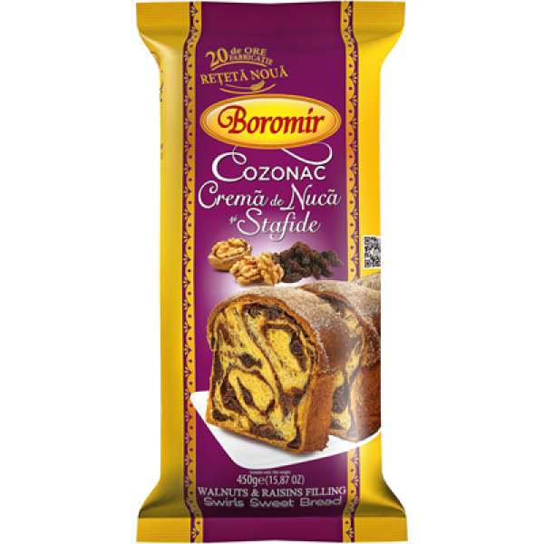 COZONAC CU NUCA SI STAFIDE BOROMIR 450 G
