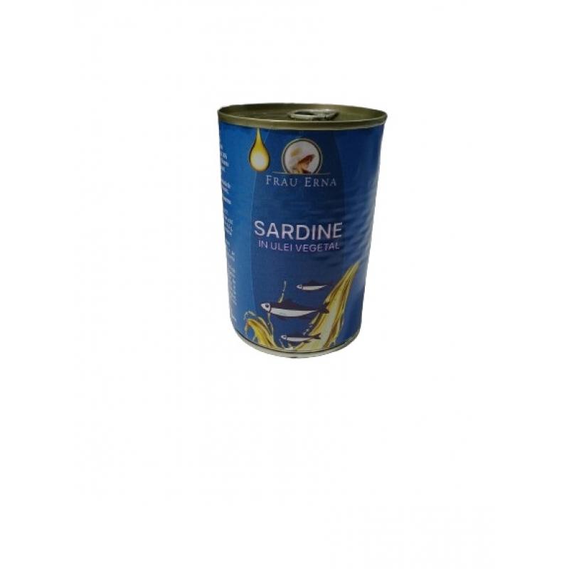 SARDINE IN ULEI VEGETAL FRAU ERNA 360 G SARDINE IN ULEI VEGETAL FRAU ERNA 360 G