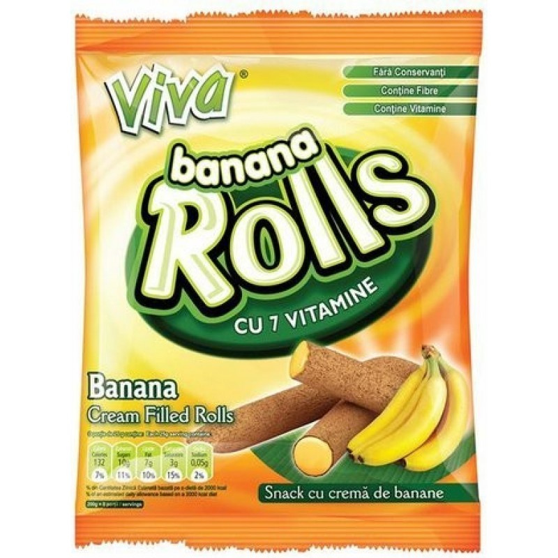 VIVA ROLLS BANANA 100 G VIVA ROLLS BANANA 100 G